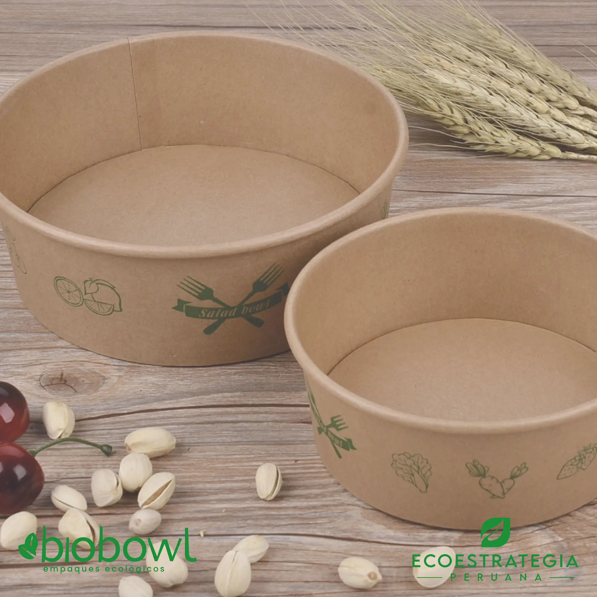 Empaque ecológico de 1300ml con diseño limpio y funcional para comidas preparadas.