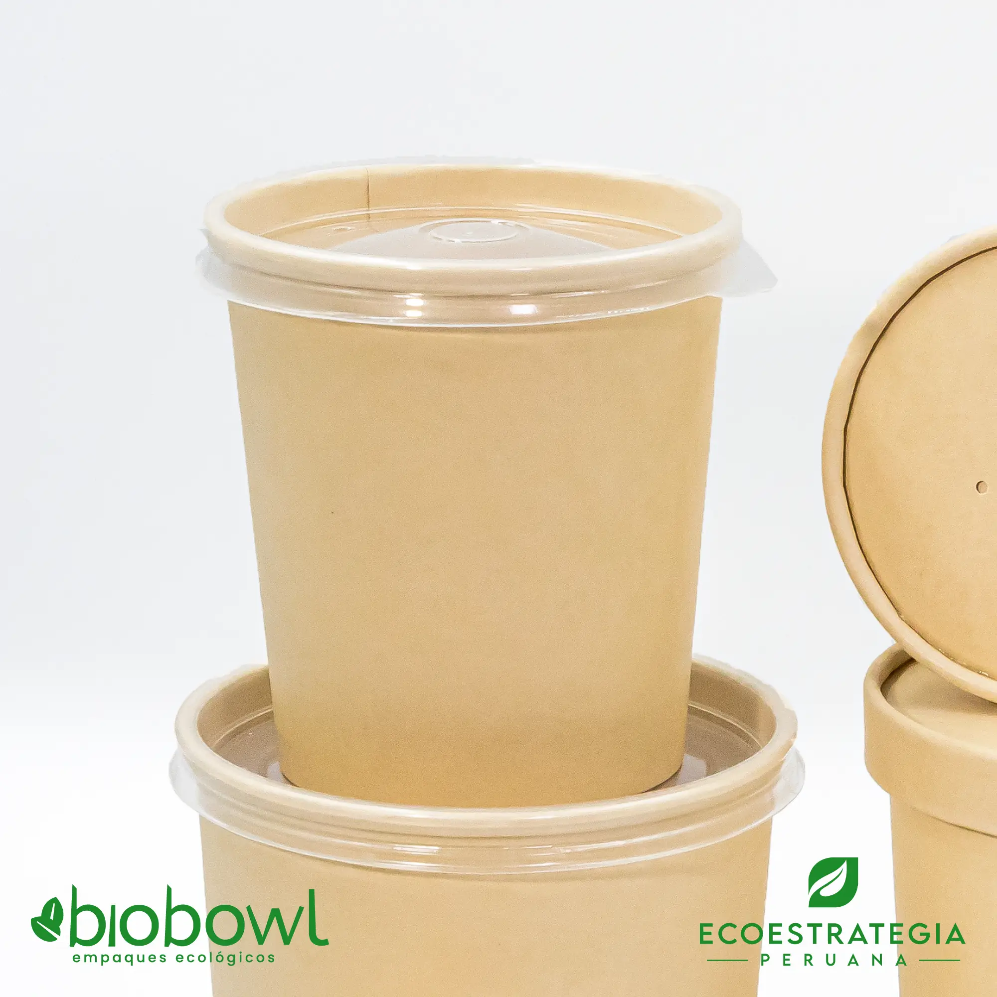 contenedor sopero 16oz pp para comida caliente, hecho con materiales compostables y resistentes.