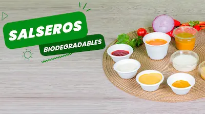 Categoría de Salseros biodegradables de Biopaking, ideales para reducir el impacto ambiental en el empaque de productos