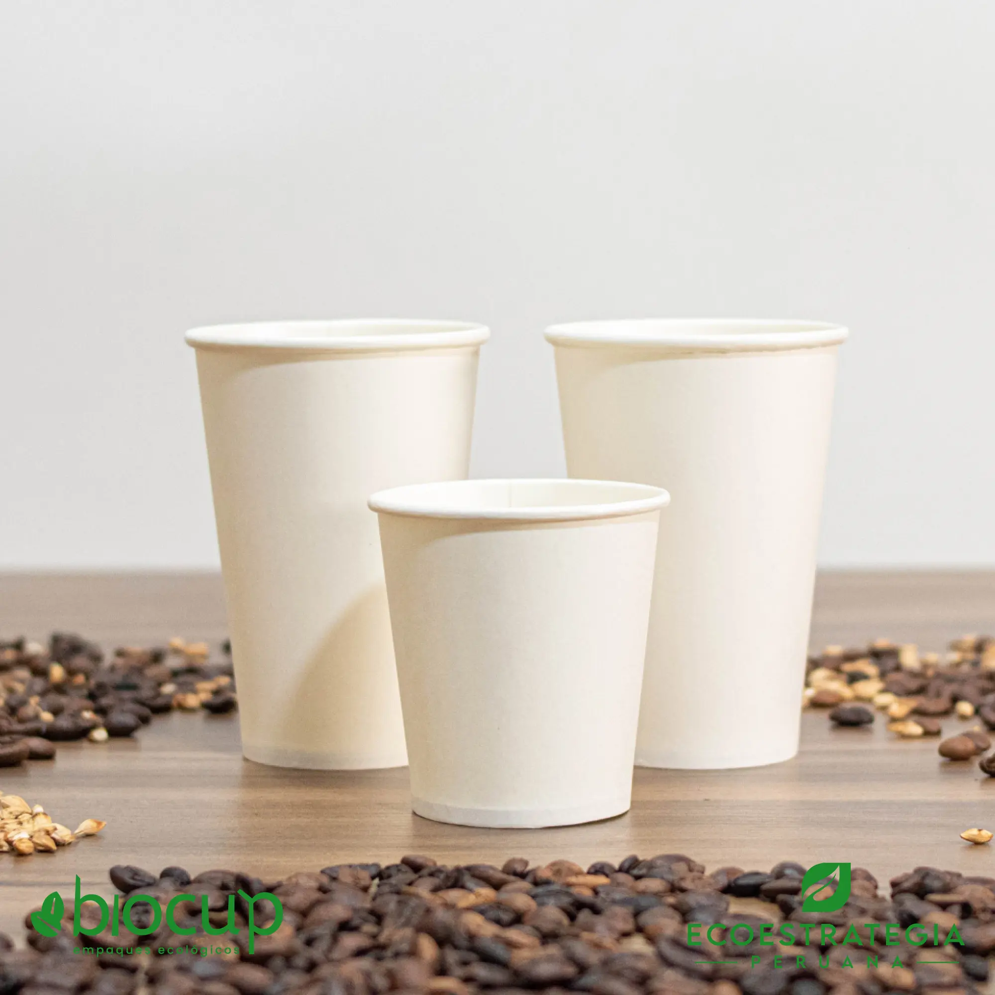Vaso compostable de 16oz con tapa segura para bebidas calientes y take away