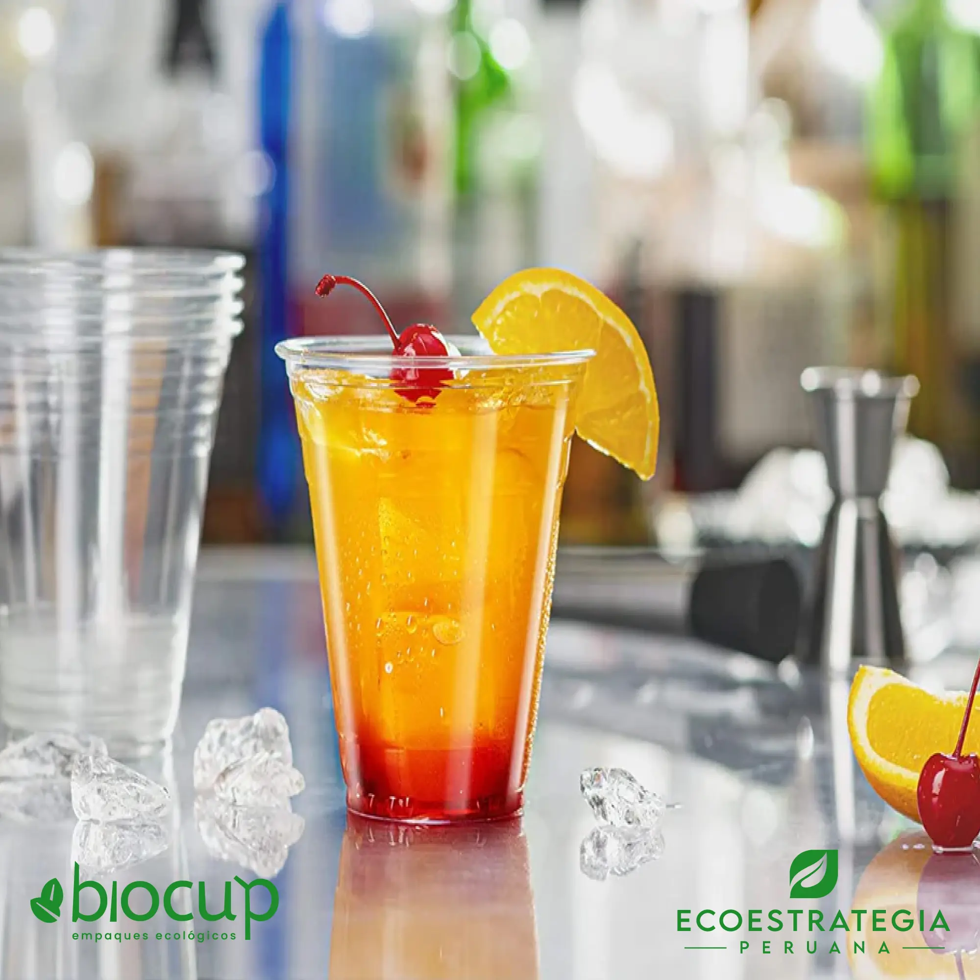 Envase PET 20oz transparente con tapa domo segura para jugos y bebidas heladas